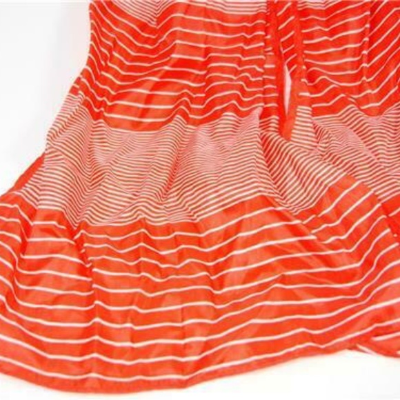 GLENTEX red striped SCARF - Picture 2 of 4